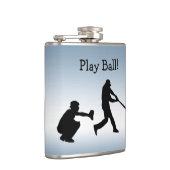 Blue Baseball Play Ball Sports Flask (Right)