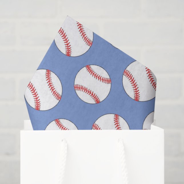 Blue baseball sports pattern tissue paper (Gift Bag)