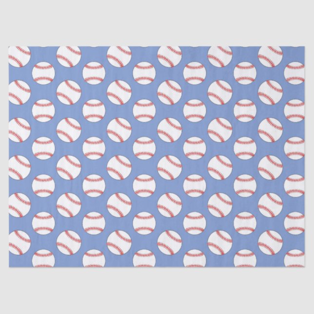 Blue baseball sports pattern tissue paper (Front)