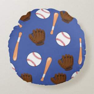 Blue Baseball Sports Theme Pillow