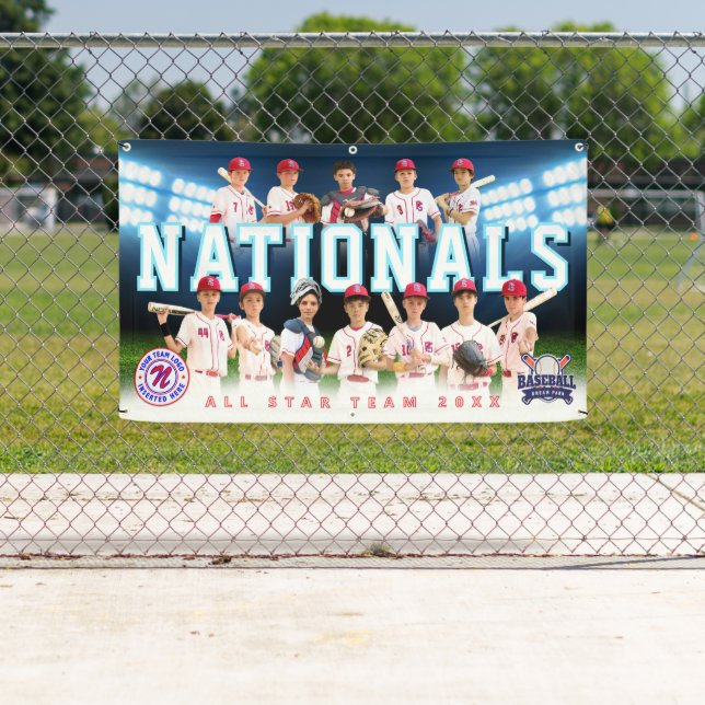 Blue Baseball Team Banner - Personalized (Insitu)
