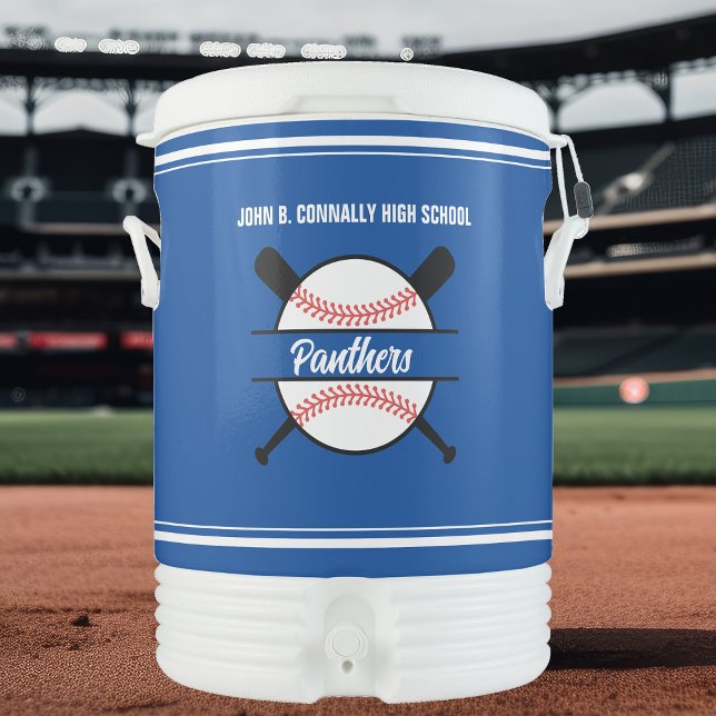 Blue Baseball Team Customizable Beverage Cooler (Creator Uploaded)