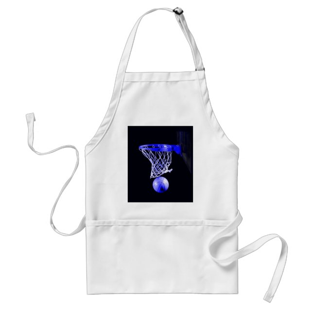 Blue Basketball Adult Apron (Front)