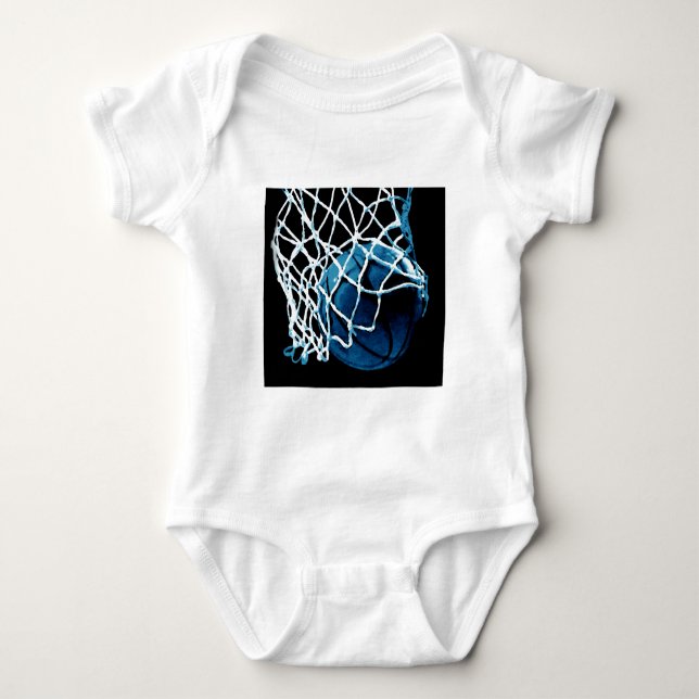 Blue Basketball Baby Bodysuit (Front)