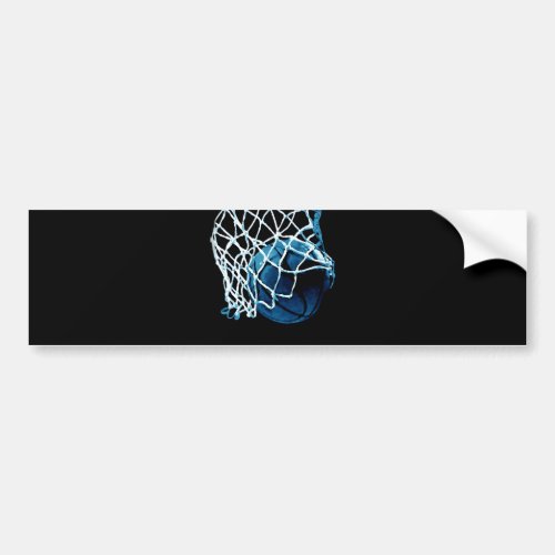Blue Basketball Bumper Sticker