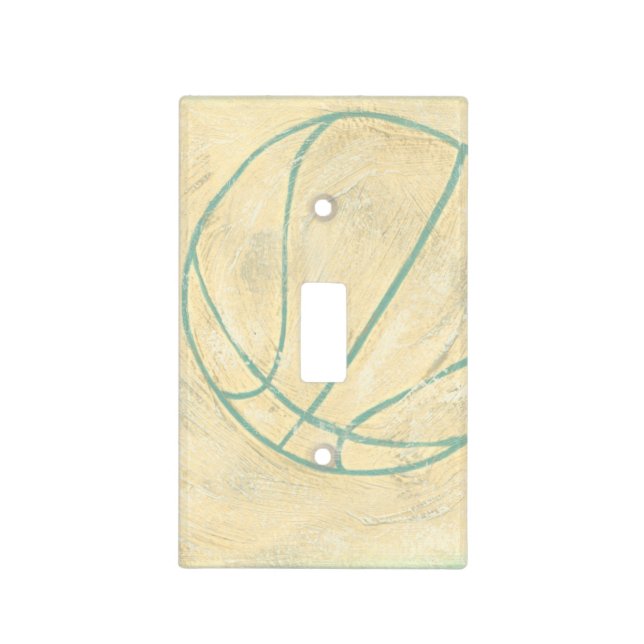 Blue Basketball by Chariklia Zarris Light Switch Cover (Front)