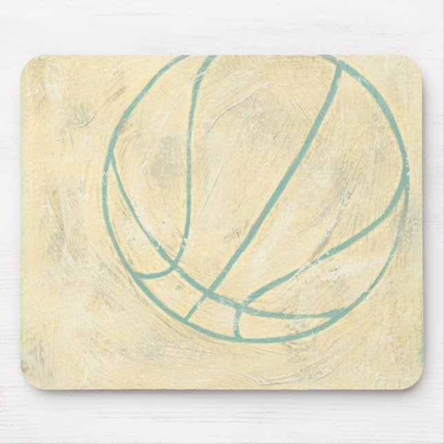 Blue Basketball by Chariklia Zarris Mouse Pad (Front)