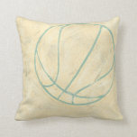 Blue Basketball by Chariklia Zarris Throw Pillow