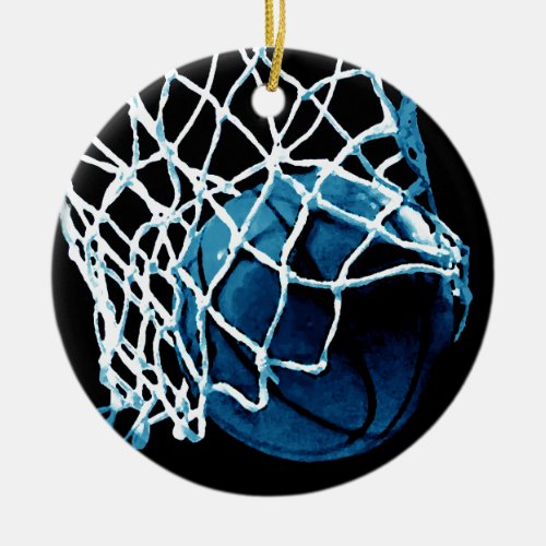 Blue Basketball Ceramic Ornament