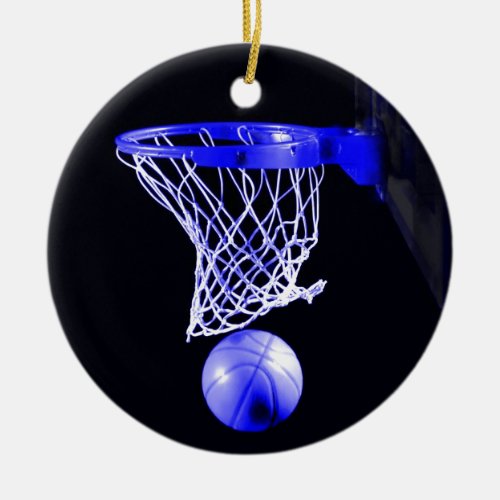 Blue Basketball Christmas Ornaments