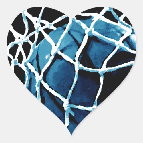 Blue Basketball Heart Sticker