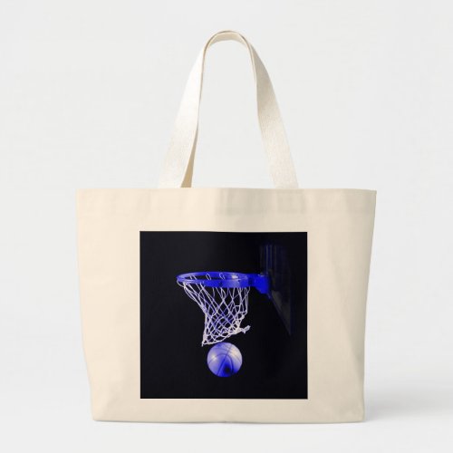 Blue Basketball Large Tote Bag