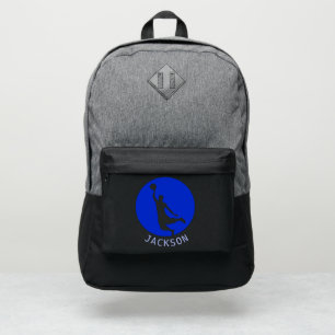 Blue Basketball Player Circle Personalized Port Authority® Backpack
