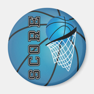 Blue Basketball Score Magnet