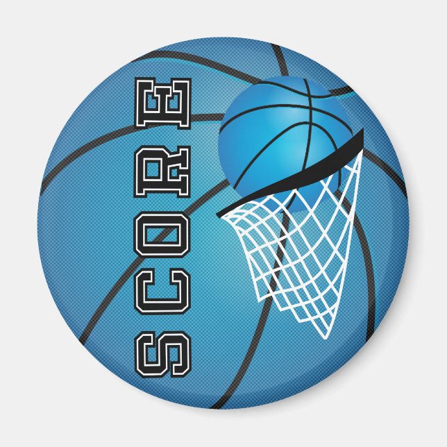 Blue Basketball Score Magnet (Front)