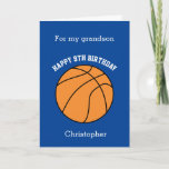 Blue Basketball Sport 9th Birthday Card<br><div class="desc">A blue personalized basketball 9th birthday card for grandson, son, nephew, etc. You will be able to easily personalize the front with his name. The inside reads a birthday message, which you can easily edit as well. You can personalize the back of this basketball birthday card with the year. This...</div>