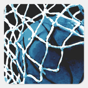 Blue Basketball Square Sticker
