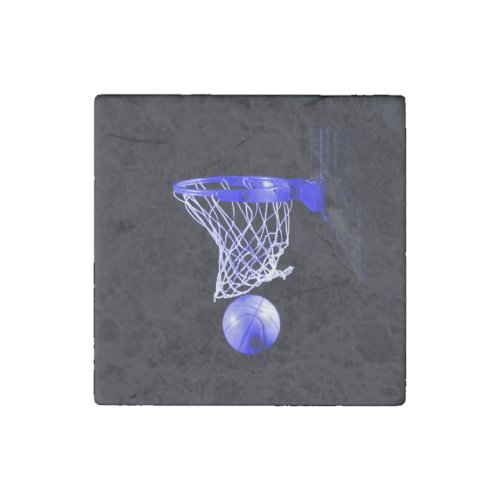 Blue Basketball Stone Magnet