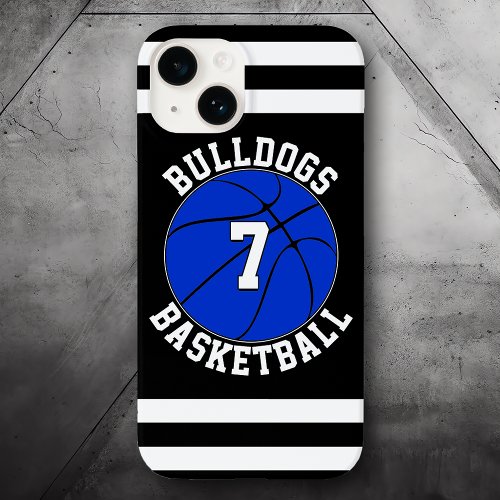 Blue Basketball Team Name Player Number Custom Case_Mate iPhone 14 Case