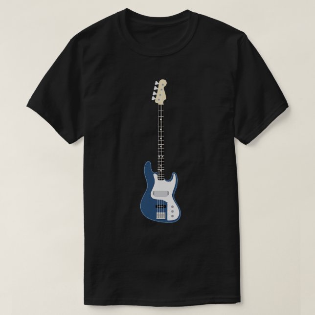 Blue Bass Guitar T-Shirt (Design Front)