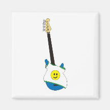 Blue Bass wearing a happy face shirt magnet