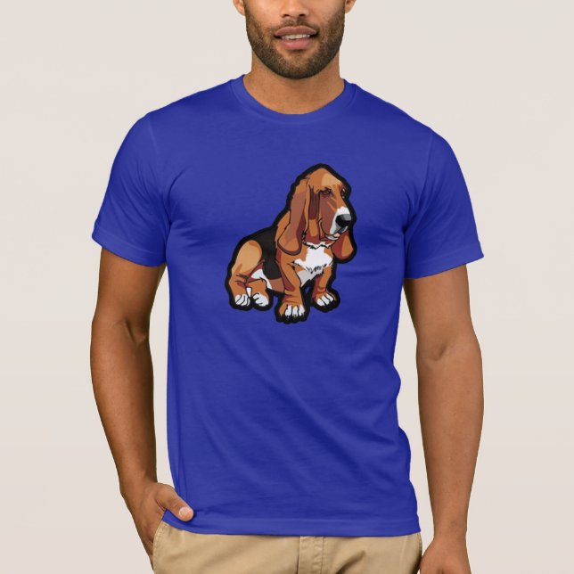 Blue Basset Hound T-Shirt (Front)