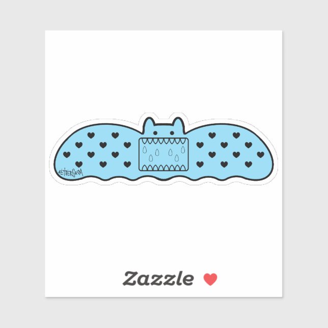 Blue Bat Shaped Bandage Sticker (Sheet)