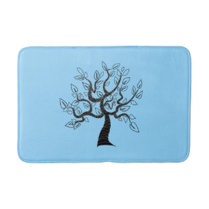 Blue Bath Mat with Tree - Your Colors