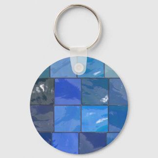 Blue Bathroom Tiles Design Keychain