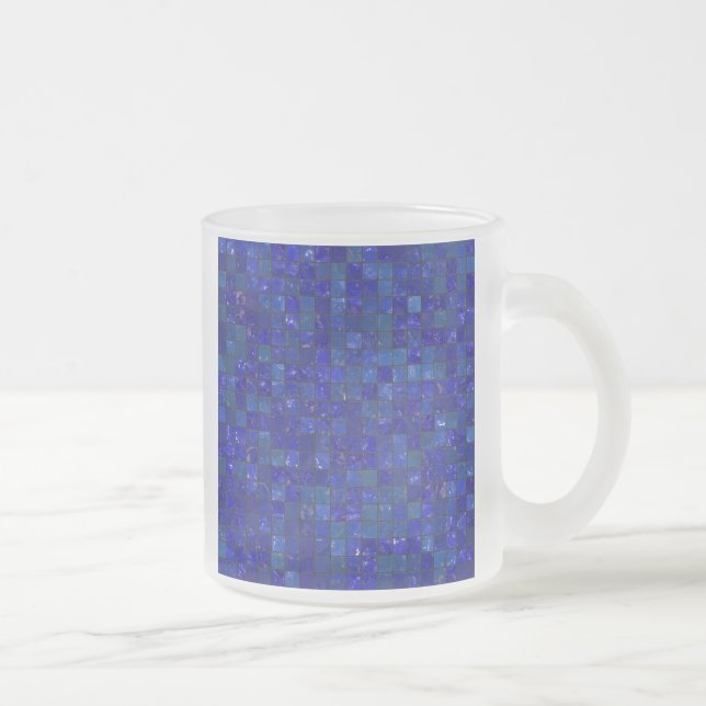 Blue Bathroom Tiles Frosted Glass Coffee Mug (Right)