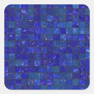 Blue Bathroom Tiles Square Sticker