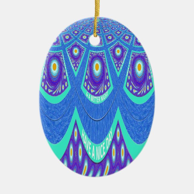 Blue batik ceramic ornament (Front)
