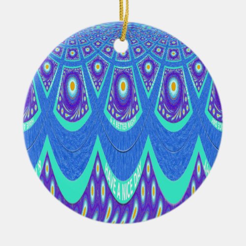 Blue batik ceramic ornament