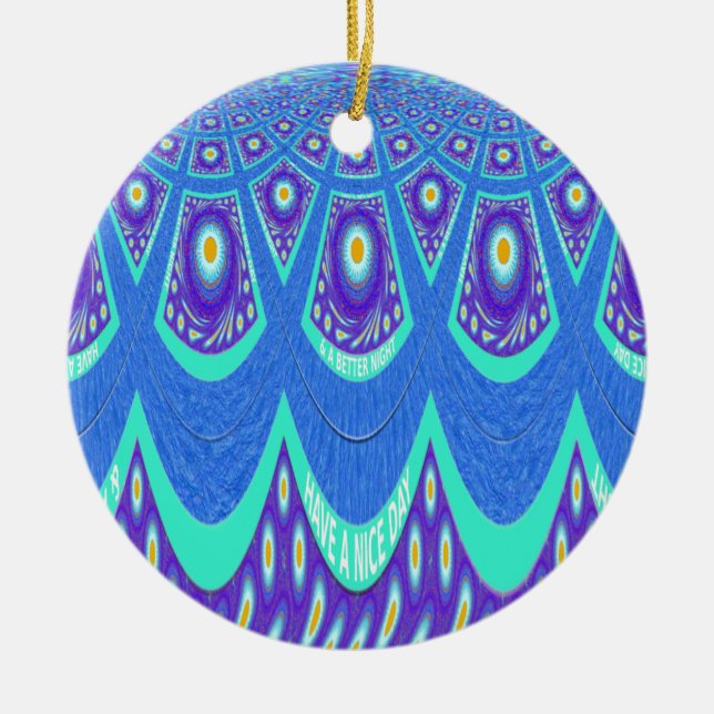 Blue batik ceramic ornament (Front)