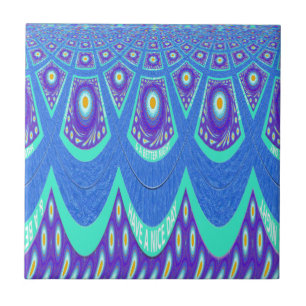 Blue batik ceramic tile