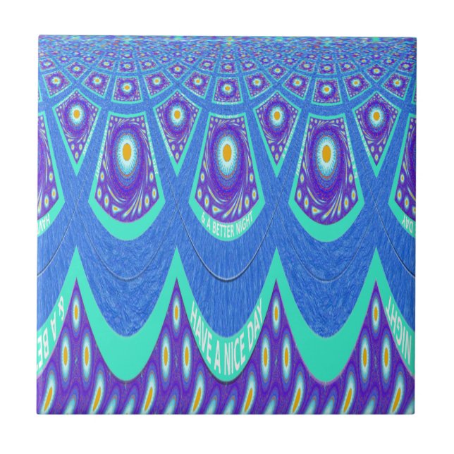 Blue batik ceramic tile (Front)