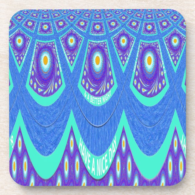 Blue batik drink coaster (Front)