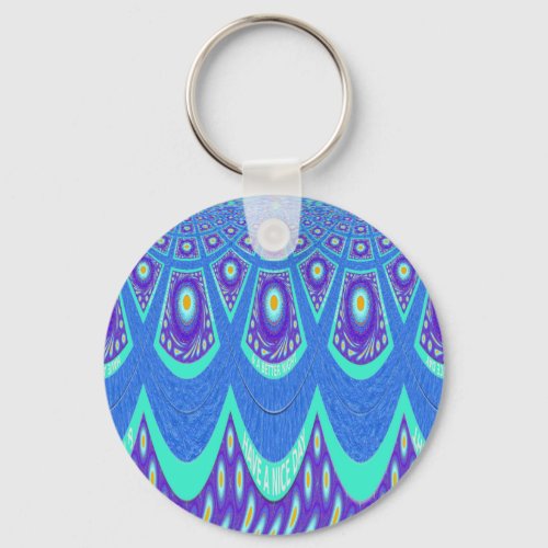 Blue batik keychain