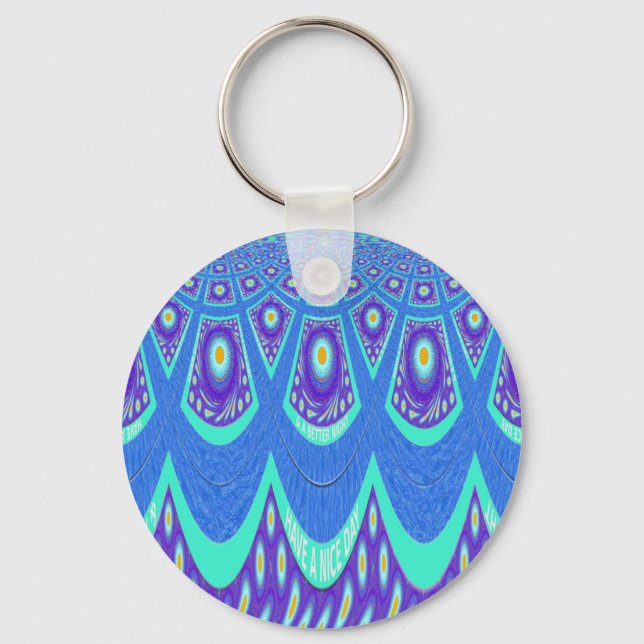 Blue batik keychain (Front)