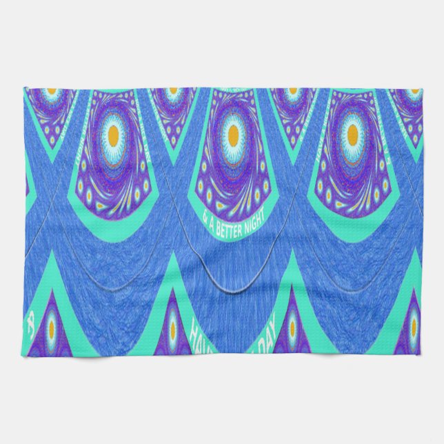 Blue batik kitchen towel (Horizontal)