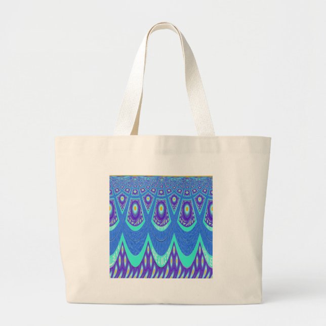 Blue batik large tote bag (Front)