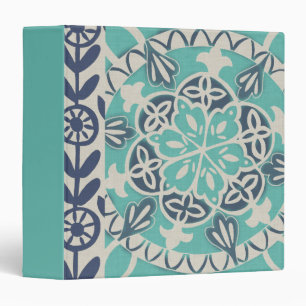 Blue Batik Tile I 3 Ring Binder