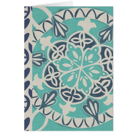 Blue Batik Tile I Cards (Front)