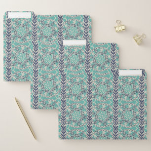 Blue Batik Tile I File Folder