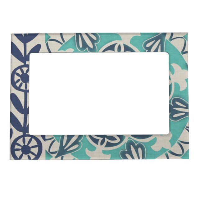 Blue Batik Tile I Magnetic Frame (Front)