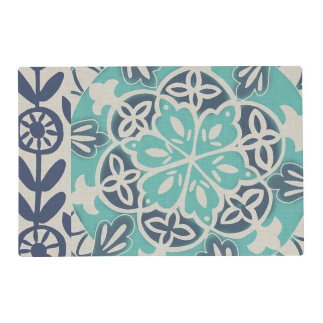Blue Batik Tile I Placemat (Front)
