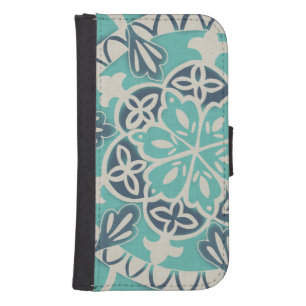 Blue Batik Tile I Phone Wallet