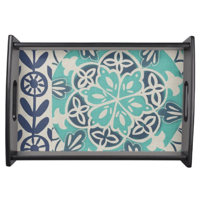 Blue Batik Tile I Serving Tray (Front)