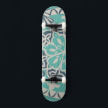 Blue Batik Tile I Skateboard Deck<br><div class="desc">Floral</div>