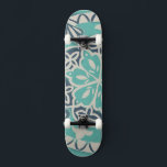 Blue Batik Tile I Skateboard Deck<br><div class="desc">Floral</div>